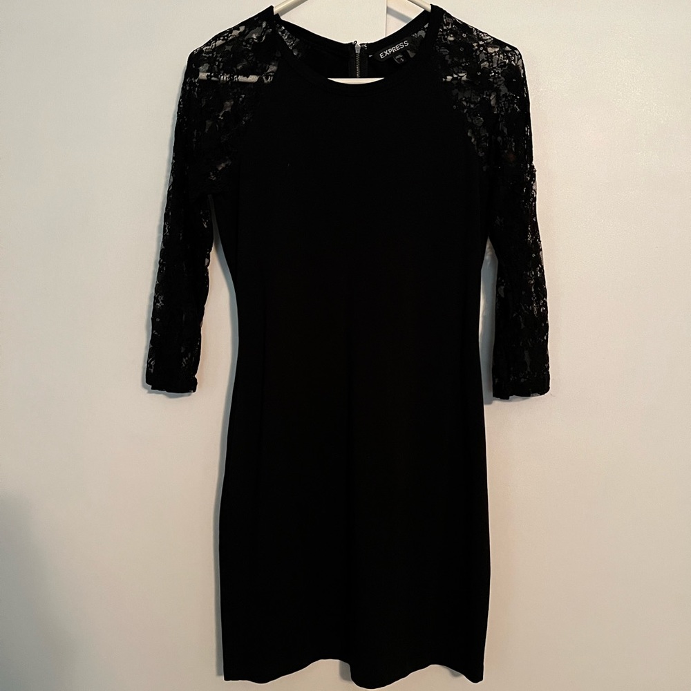Black mini tight express dress